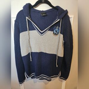 Harry Potter V-neck Hooded Ravenclaw Sweater Size Small